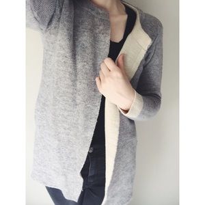 Hand Knitted Colorblock Cardigan